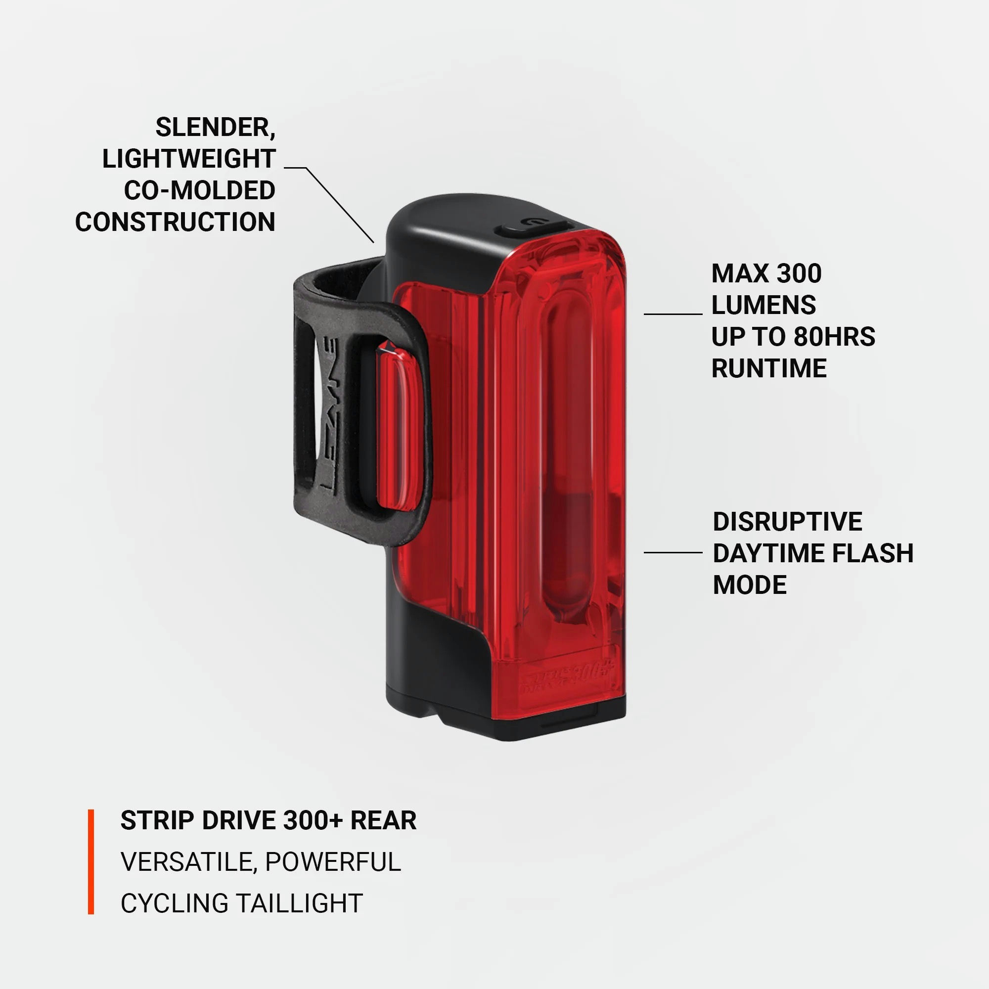 LEZYNE STRIP DRIVE 300+ REAR BLACK